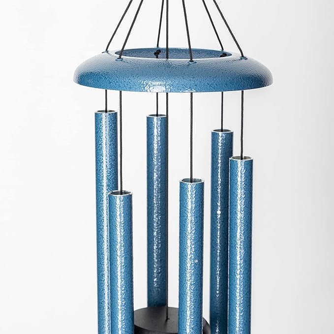 Corinthian Bells by Wind River - 27 inch Sky Blue Wind Chime for Patio, Backyard, Garden, and Outdoor Decor (Aluminum Chime) Made in The USA