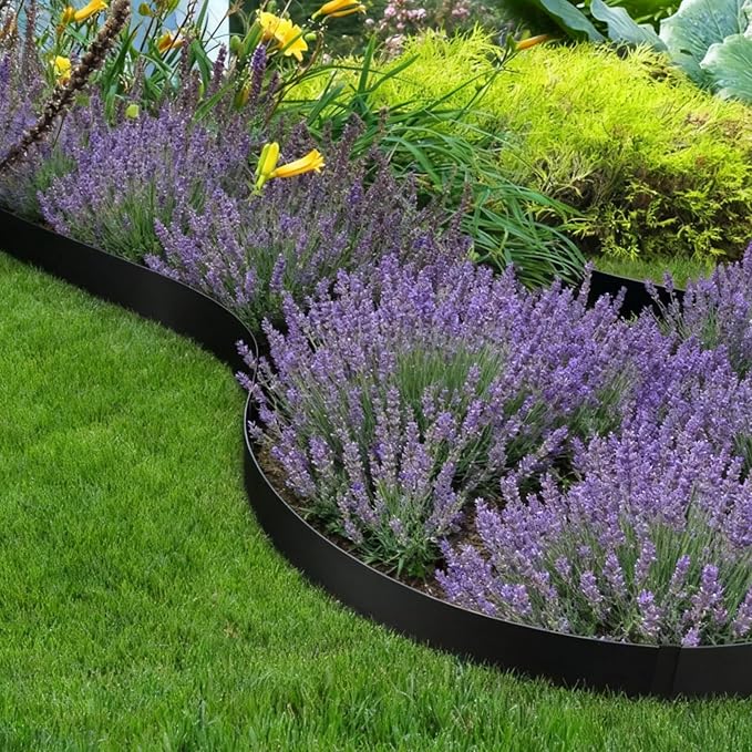 8 Inch Steel Landscape Edging,6 Pack Hammer in Edging for Landscaping, Metal Landscape Edging for Lawn, Pathway, Yard