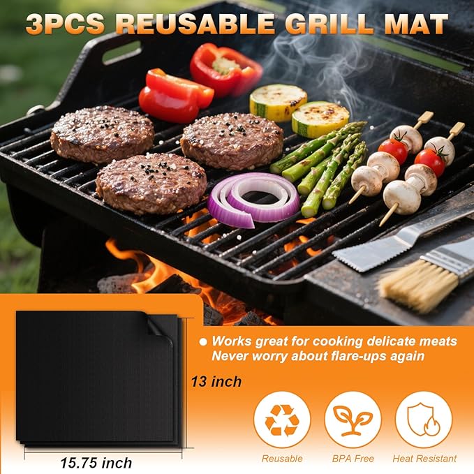 137PCS Griddle Accessories Kit for Blackstone– Stainless Steel Grill Tools for Outdoor Grill with Carrying Bag, Meat Thermometer, Grill Mats for Camping, Backyard & Gifts, BBQ Utensils for Men Women