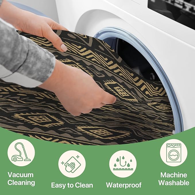 GENIMO Outdoor Rug for Patio Clearance, 9'x12' Reversible Plastic Straw Rugs, Lightweight Waterproof RV Camping Mat for Camper, Balcony, Deck, Backyard, Picnic, BlackBrown