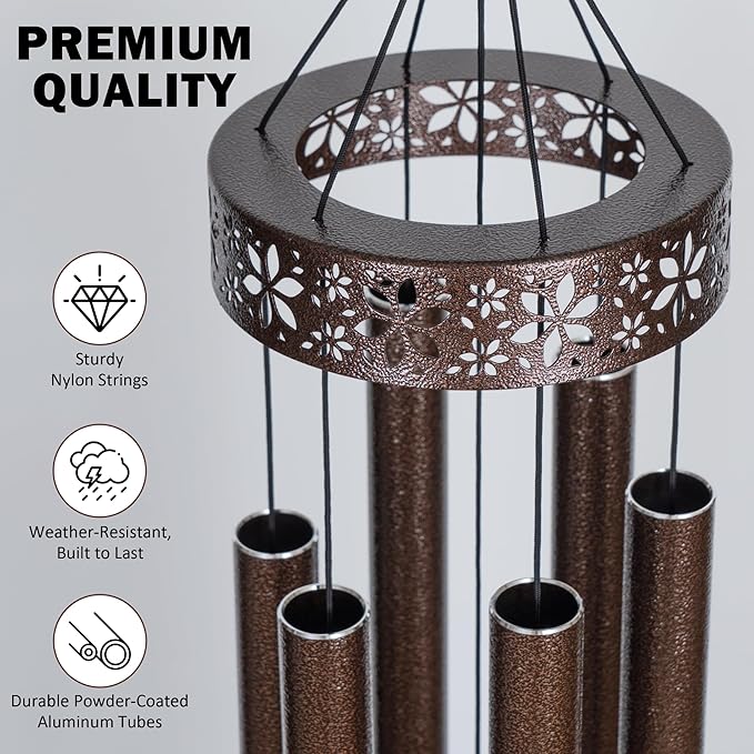 Large Wind Chimes for Outside Deep Tone - 48'' Wind Chimes Outdoor Clearance, Deep Tone Windchimes Outdoors, Memorial Gift, Sympathy Gift, Garden Patio Yard, Home Décor