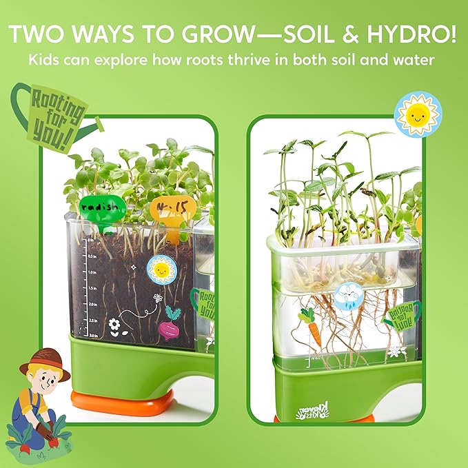 Klever Kits 2-in-1 Root Viewer & Planting Science Kit for Kids – STEM Learning Gifts for Kids Aged 6+, Soil & Hydro Observation Kit Birthday Toys Gifts for Boys and Girls