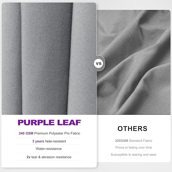 PURPLE LEAF 8' X 8' Swivel Outdoor Patio Aluminum Umbrella with Base Left-right Tilting Cantilever Offset Umbrella with UV Resistant Heavy Duty Fabric for Deck Pool Patio Backyard, Pebble Grey