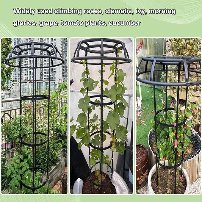 4.4 Feet Garden Trellis for Climbing Plants, Sturdy Plant Support Trellis for Flowers Vegetable Fruits Vines Indoor Outdoor