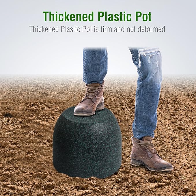 Modern Plant Pots Set, 9/8/7.5 inch Plastic Planters for Indoor Plants, Stylish Flower Pots with Drainage Holes and Saucers for House Plants and Flowers, Black with Green Speckles