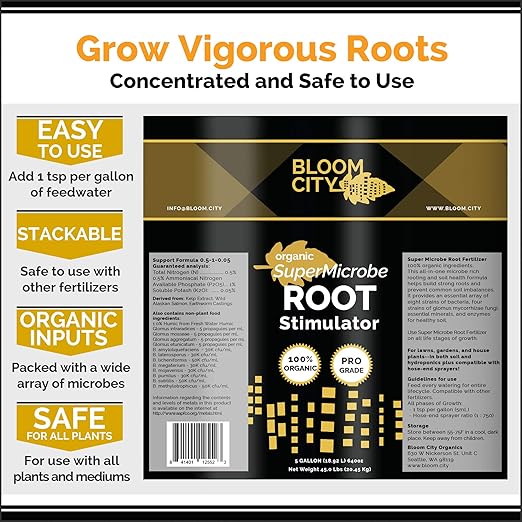 Organic Root Stimulant, Salmon and Kelp Formula, Rich with Microbes and Mycorrhizae by Bloom City, 1/2 Pint (8 oz)