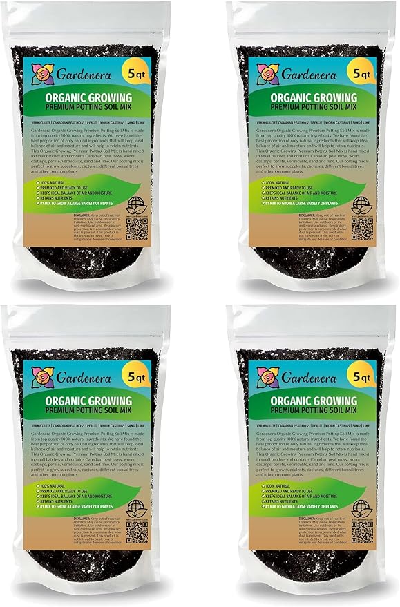 Gardenera Organic Planting Soil - Create a Sustainable and Eco-Friendly Environment for Your Plants - 20 QUARTS