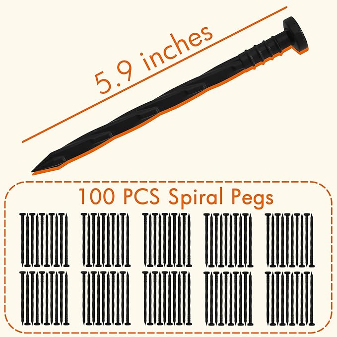 Gardzen 1.5" x 80' Landscape Edging Kit, Garden Edging Coil Comes with 100 Pcs Spikes, No Dig Lawn Border Design