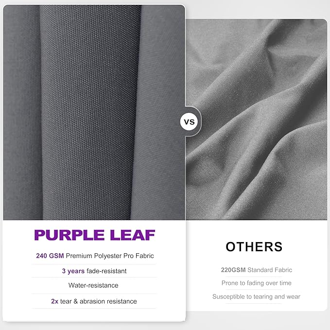 PURPLE LEAF 9' X 12' Swivel Outdoor Patio Aluminum Umbrella with Base Left-right Tilting Cantilever Offset Umbrella with UV Resistant Heavy Duty Fabric for Deck Pool Patio Backyard, Graphite Grey