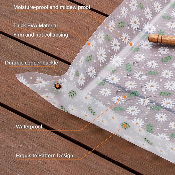 Azureblue Repotting Mat for Indoor Plants Waterproof Clear Potting Mat Foldable Plant Potting Repotting Tray Portable Gardening Tray for Indoor Potting Soil, Gifts for Plant Lovers 23.6"(Leaves)
