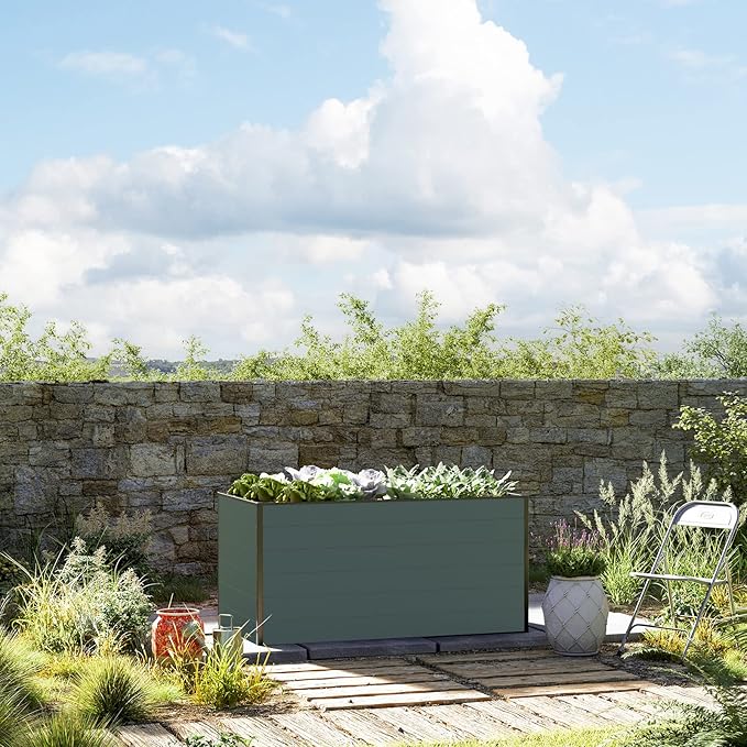 Christina 2.5 ft Tall Raised Garden Bed (2.5'W x 4.9'L), Anthracite Gray