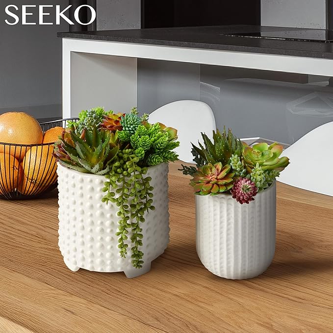 SEEKO Succulents Artificial Succulents – 28pc Assorted Premium Fake Succulent Plants - Realistic Faux Plants