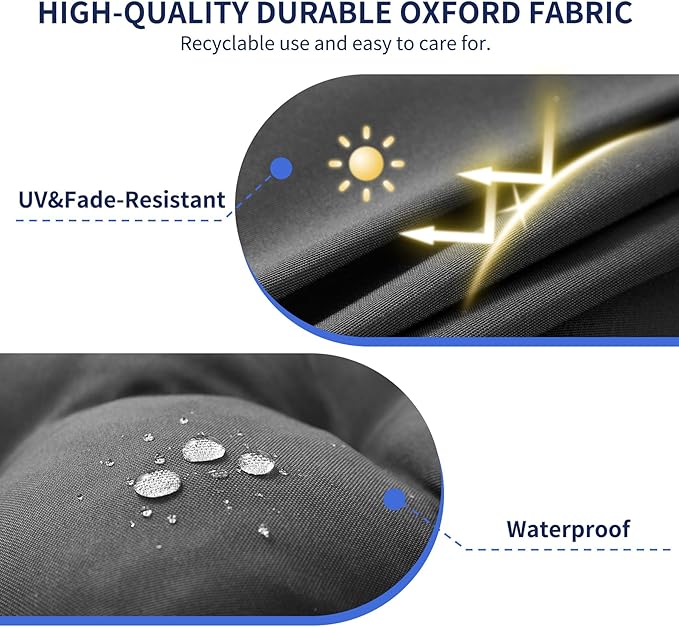 Outdoor Bench Cushion, 48x18x5 Inch, Waterproof Bench Cushion for Outdoor/Indoor Furniture, Tufted Patio Bench Seat Cushion, Fade Resistant Outdoor Cushions for Porch Swing Couch, Dark Grey