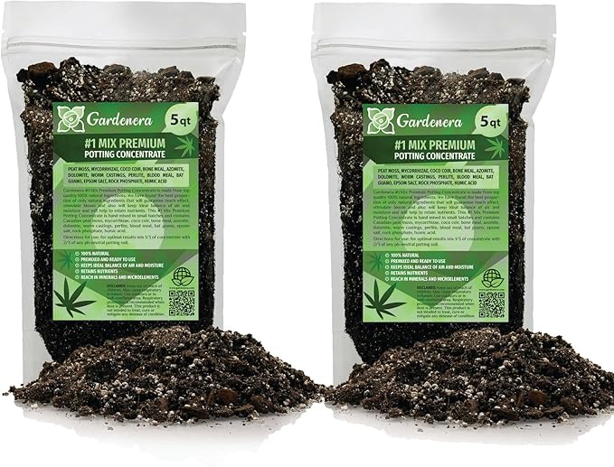 Gardenera Premium JUST-ADD-Water Potting Soil Mix - Optimal Nutrient-Rich Blend for Thriving and HIGH-Yield Herbal Plants - 10 Quart