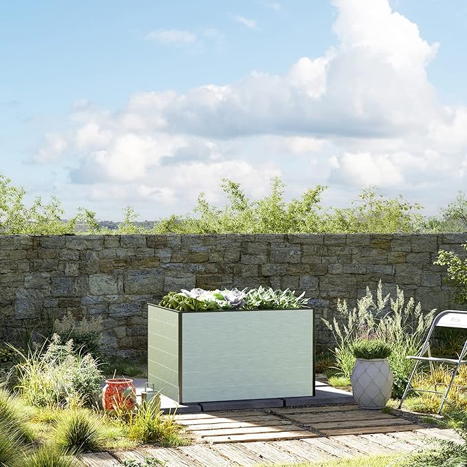 Christina 2.5 ft Tall Raised Garden Bed (3.9'W x 3.9'L), Anthracite Gray