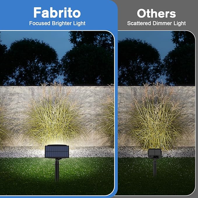 Fabrito Solar Spot Lights Outdoor 136 LEDs, Big Brighter Lighting Solar Lights Outdoor, 2 Pack IP65 Waterproof Landscape Spotlights Auto On/Off for Yard, Garden, Pathway, Plants,Tree (Cool White)