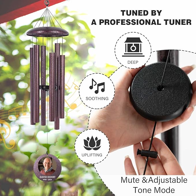 ASTARIN Happy Retirement Gifts Wind Chimes, Personalized 30" Wind Chime for Teacher Coworkers Boss, Personalized Retire Gifts Deep Tone Windchime