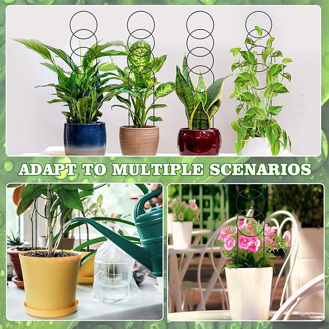 23Inch Outdoor Plant Trellis for Climbing Plants, Metal Garden Trellis for Potted Plants,Plant Stakes for Indoor Plants Accessories Hoya,Flower,Plant Support,Plant Gifts (23Inch-Circular)
