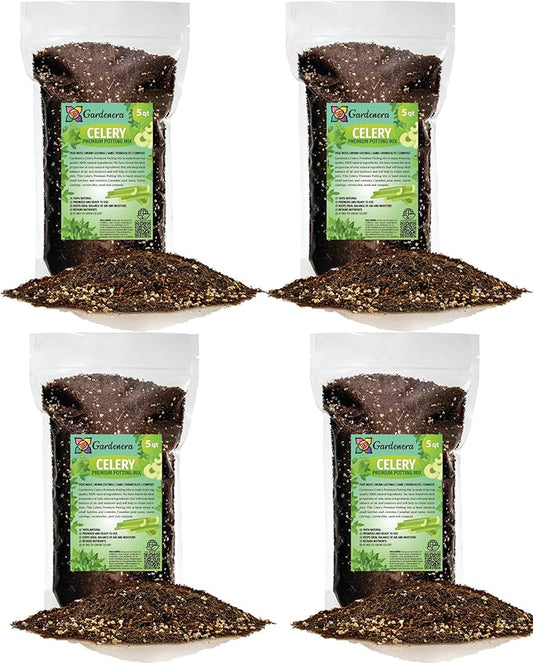 GARDENERA Premium Celery Potting Soil Mix - Optimal Nutrient-Rich Blend for Thriving and Crisp Celery Plants - 20 Quart