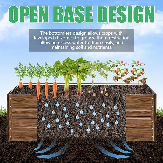 SnugNiture Galvanized Raised Garden Bed 6x3x2FT Outdoor Large Metal Planter Box Steel Kit for Planting Vegetables, Flowers