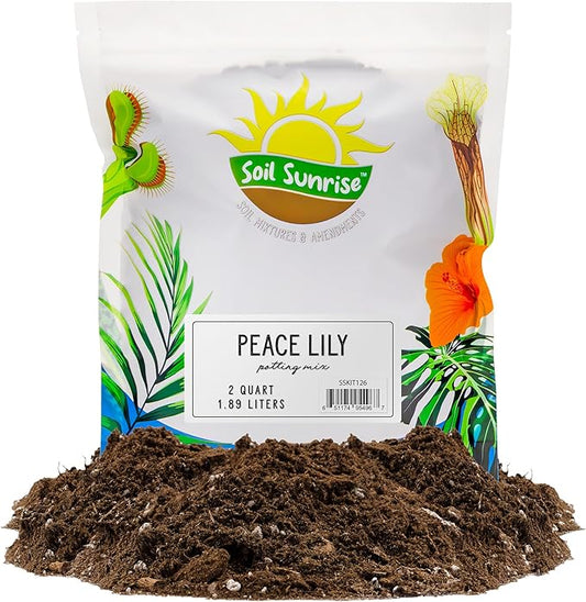 Peace Lily Potting Soil Mix (2 Quarts), for Planting, Growing, or Repotting Peace Lily Plants