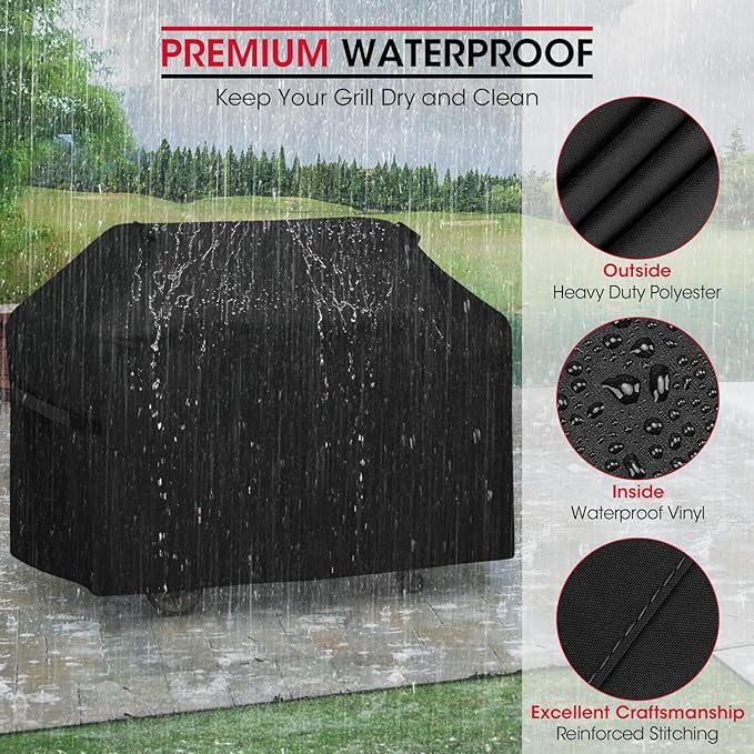 Unicook 65 Inch Grill Cover for Weber Genesis II 400 Series, 4 Burner BBQ Cover for Outdoor Grill, Heavy Duty Waterproof Fade Resistant, Compared to Weber 7131