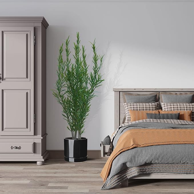 Aveyas 10 inch Ceramic Plant Pot with Drainage Hole and Saucer - Suitable for Indoor and Outdoor Use, Modern Planters for House Garden Flower Tree Snake Monstera Plants (10", Glossy Black)