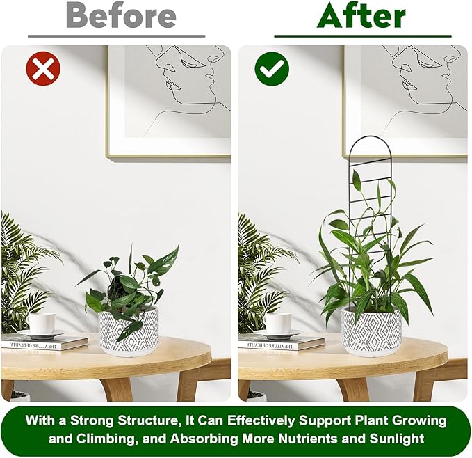 Outdoor Plant Trellis for Climbing Plants, Metal Garden Trellis for Potted Plants,Plant Stakes for Indoor Plants Accessories Hoya,Flower,Plant Support,Plant Gifts (4PCS)