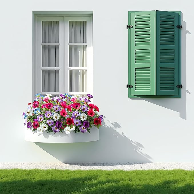 UV Resistant Artificial Petunias 13.3In Fake Flowers Artificial Flowers for Outdoors Silk Flowers 4PCS Fake Hanging Basket Plants Suitable for Outdoor Porch Decor patio Decor Mixed full color