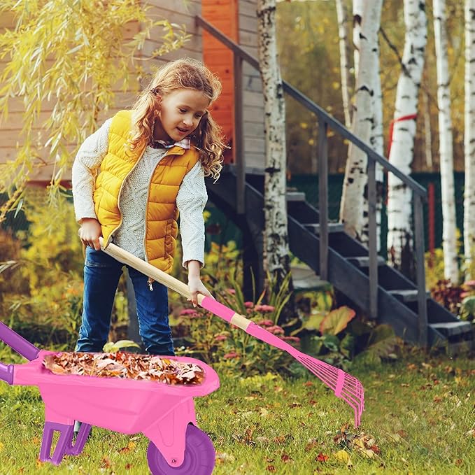 Kids Gardening Tools Outdoor Toys Set Backyard Play with Wheelbarrow Educational STEM Learning Pretend Toys Outdoor Indoor for Toddlers Kids Boys Girls