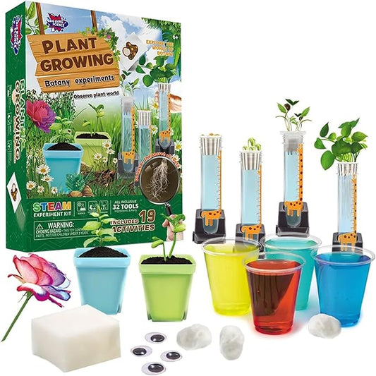 STEM Plant Growing Kit for Kids Ages 8–12 | 19 Hands-On Science Experiments | Learn Transpiration, Hydroponics & More | Grow with Seeds from Your Kitchen | Perfect for School & Home Projects