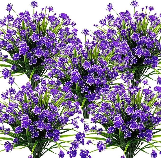 10 Bundles Artificial Daffodil Outdoors Flowers (Blue)