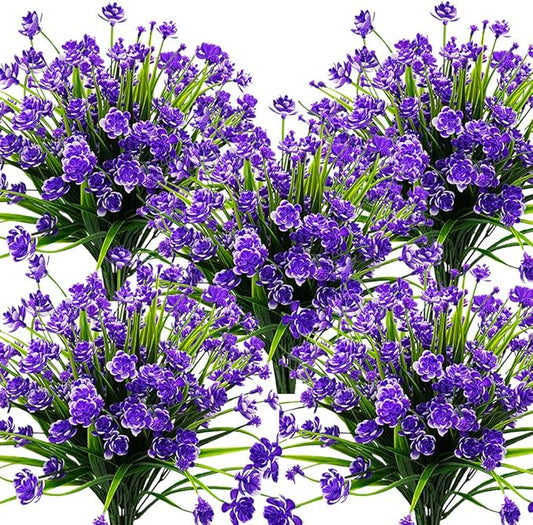 10 Bundles Artificial Daffodil Outdoors Flowers (Blue)