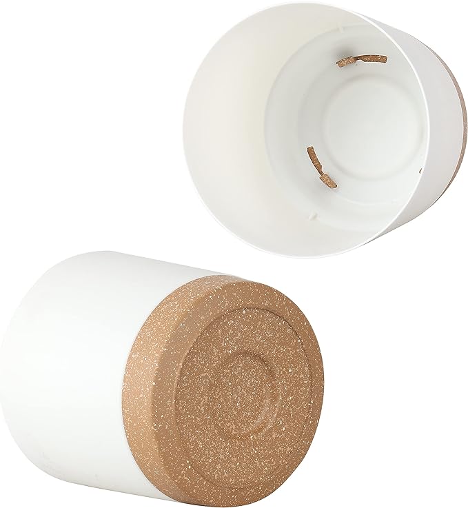 kubvici Plant Pots for Indoor Plants, 2 Pack 12 Inch Pots for Plants, Lightweight Large Planters for Indoor Plants Outdoor Plants, Big Plastic Plant Pot Flowers Pot with Drainage (12” Green & White)