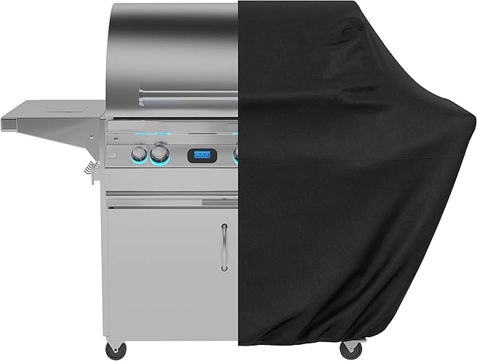 Amazon Basics Gas Grill Barbecue Cover for Outdoor, Waterproof, Anti-UV, Durable, 66 inch, Large, Black