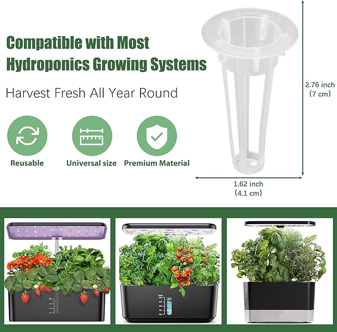 Mixed Greens Seed Pods Kit for Hydroponic, 12 Pods Grow Anything Hydroponics Kit for Indoor Garden, Hydroponics Supplies with 12 Grow Sponges, 12 Plant Baskets, Lettuce Seeds - 12 POD