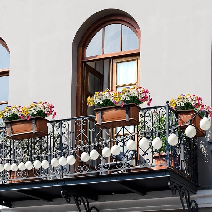 15 Bundles Artificial Flowers Outdoor UV Resistant Fake Silk Plants Plastic Faux Shrubs Outside Front Porch Window Box Garden Home Hanging Planter Decoration (Mixed Color)