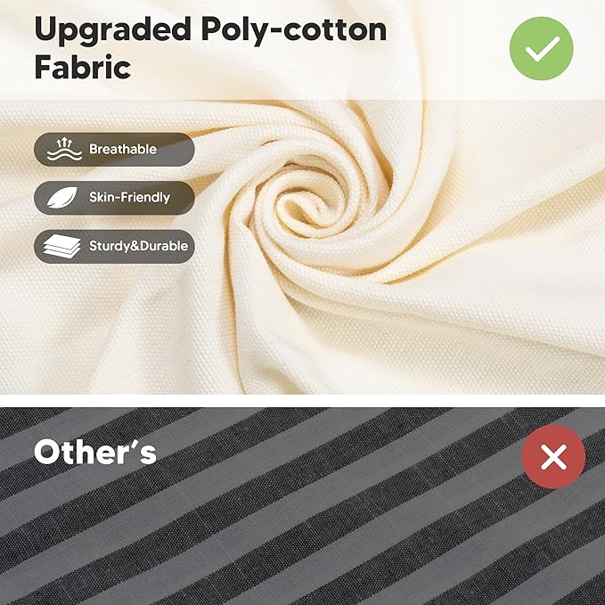 SUNCREAT Camping 2 Person Canvas Hammock, Double Travel Hammock, 475 lbs Capacity, Natural