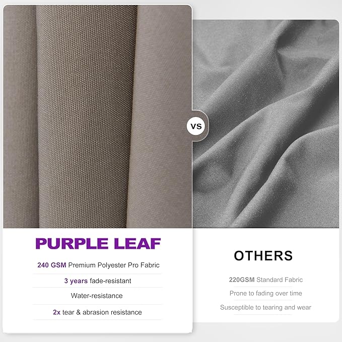 PURPLE LEAF 11' X 8' Swivel Outdoor Patio Aluminum Umbrella with Base Left-right Tilting Cantilever Offset Umbrella with UV Resistant Heavy Duty Fabric for Deck Pool Patio Backyard, Ash Mocha