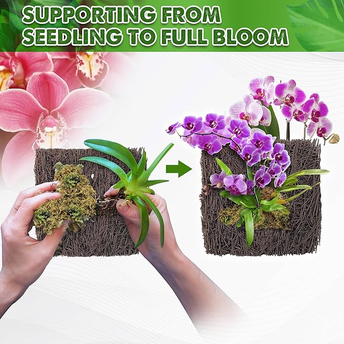 DUSPRO Tree Fern Fiber Board for Orchids, Aroids and Other Climbing Plants, 7.9 inches Staghorn Fern Mount