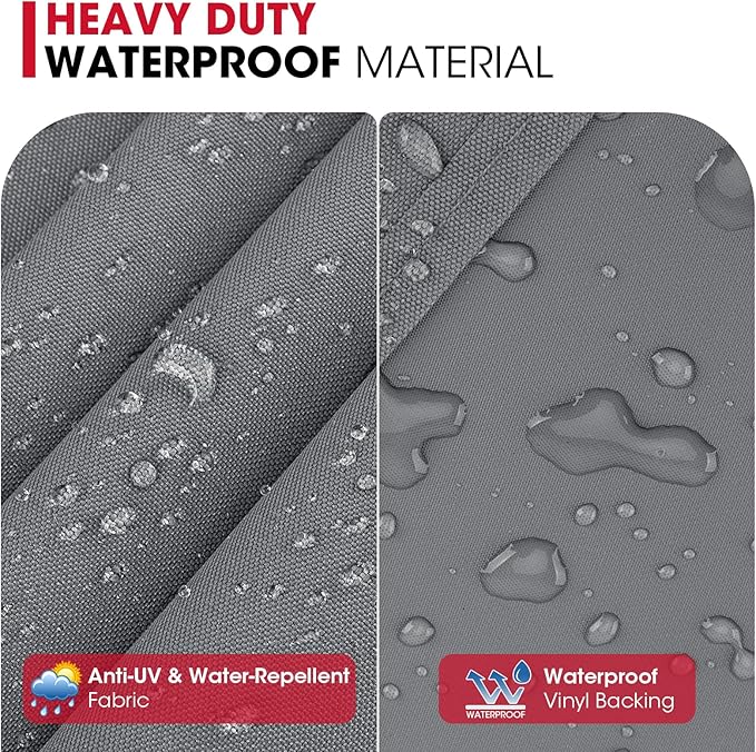 Unicook Grill Cover 75 Inch, Outdoor Heavy Duty Waterproof Large BBQ Cover, Compatible with Weber, Char-Broil, Nexgrill and More Grills, All Weather Protection, Grey