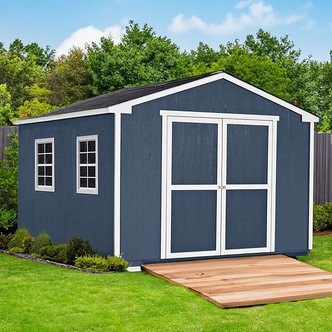 Handy Home Products Charleston Value Gable 10x16 Do-It-Yourself Wooden Storage Shed with Floor, 2x3 framing- Does not Include Paint or Roofing Shingles