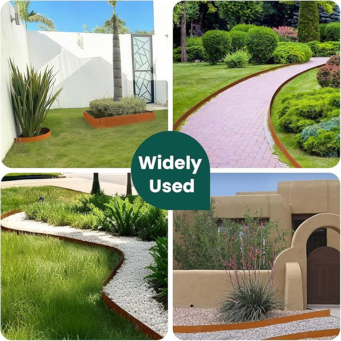 Corten Steel Landscape Edging 40" Lx 6" H Steel Landscaping Edging 6 pcs Metal Landscape Edging Garden Landscaping Border Edge for Yard Lawn by GZGNEEVL