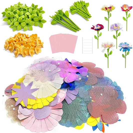 JUMP PASS BY DIY Fabric Flower Bouquets Toys for Kids Refill Kit - Arts & Crafts Toy Accessories-Flower Press Kit Accessories