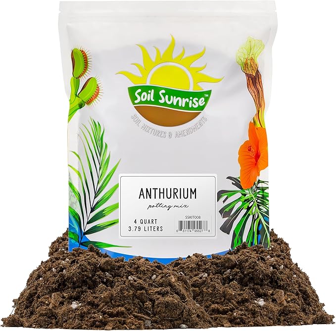 Anthurium Plant Potting Soil Mix (4 Quarts), Indoor Houseplant Custom Blend for Flowering Anthuriums