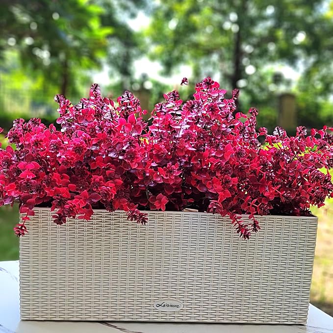 Artificial Mums Flowers Outdoor Plastic Plants - 12 Bundles Outside Face Fake Fall Flowers Greenery UV Resistant No Fade Faux Shrubs Home Garden Porch Patio Office Thanksgiving