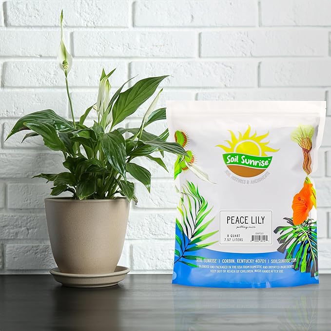 Peace Lily Potting Soil Mix (8 Quarts), for Planting, Growing, or Repotting Peace Lily Plants