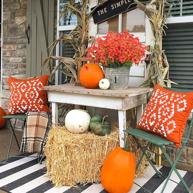 20 Bundles Artificial Flowers, Outdoor Indoor UV Resistant Fake Flowers No Fade Faux Plastic Plants Garden Porch Window Box Decoration