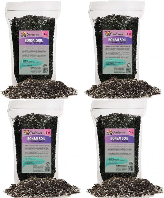 Gardenera Bonsai Soil Premium Potting Mix - 20 Quart - Trusted by Bonsai Enthusiasts for Exceptional Results and Healthier Trees (4 Bags of 5 Quart)