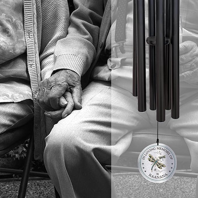 Personalized 36" Bereavement Wind Chimes for Outside, Memorial Gift in Remembrance of a Loved One, Sympathy Gift for Loss of Mother Father Husband, Garden Patio Decor